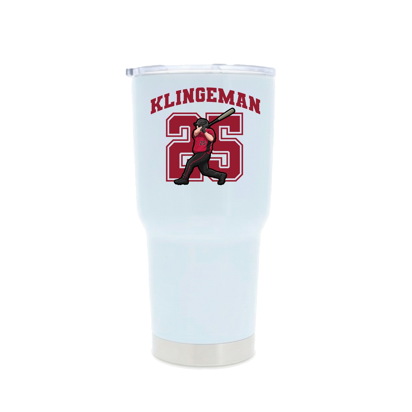 30oz Stainless Steel Tumbler — Number in White