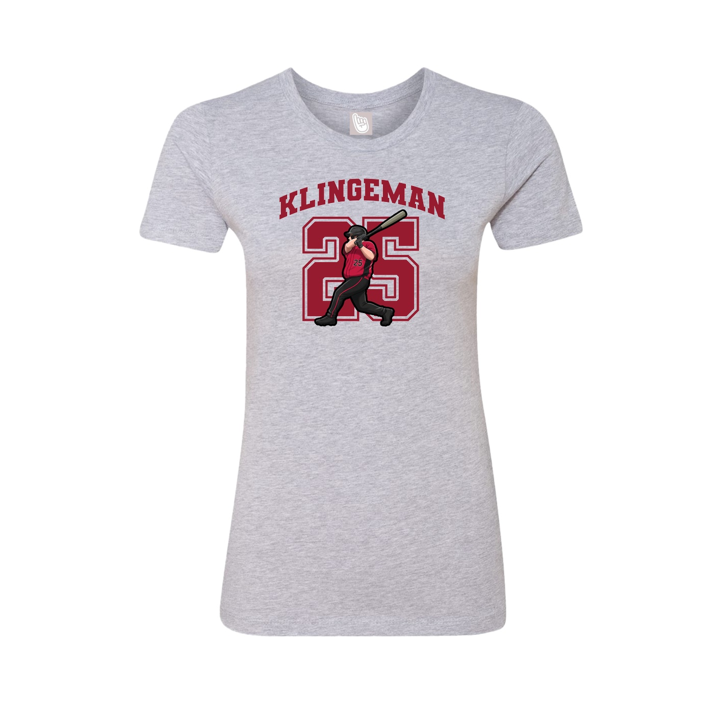 Fitted Women's Tee — Number in Grey