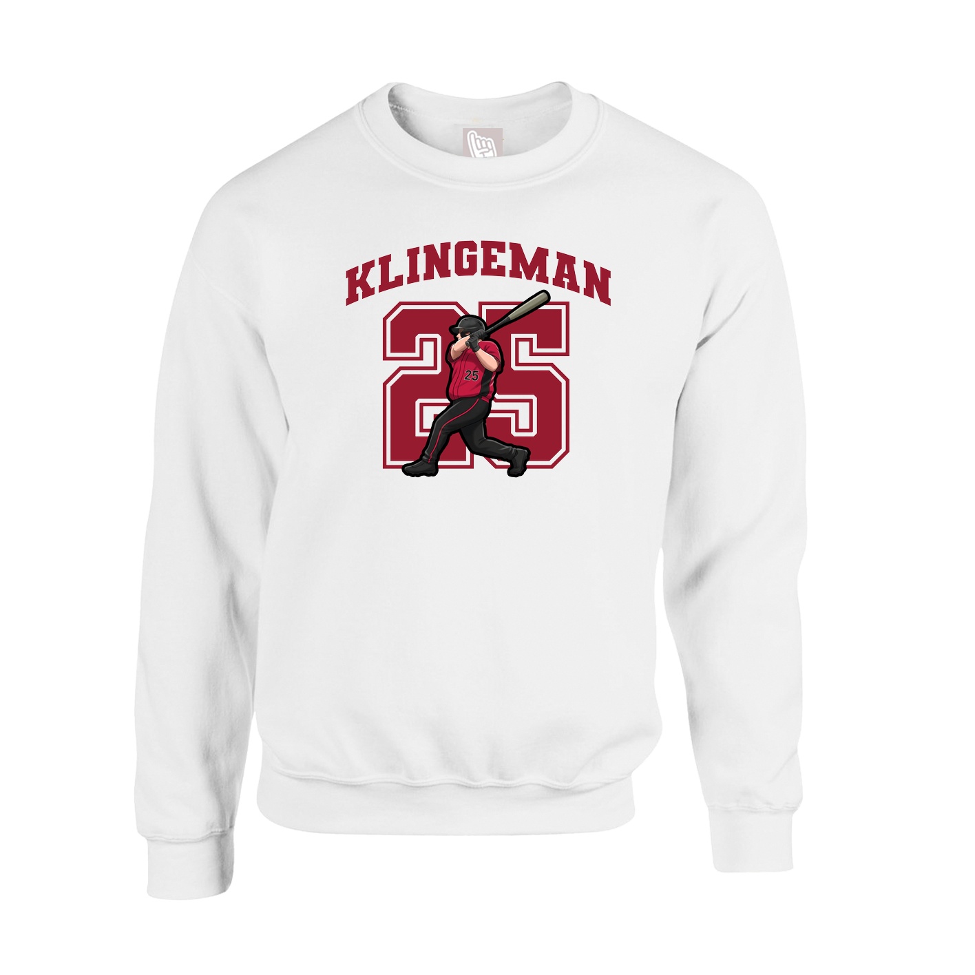 Fleece Crew — Number in White
