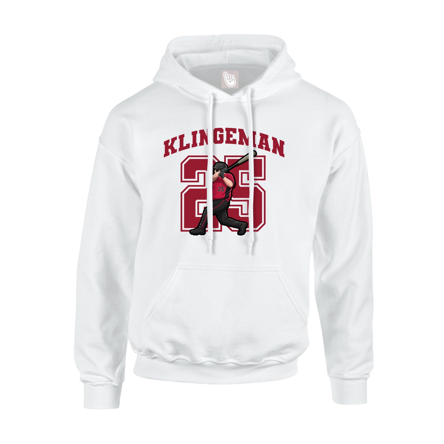Youth Hoodie — Number in White