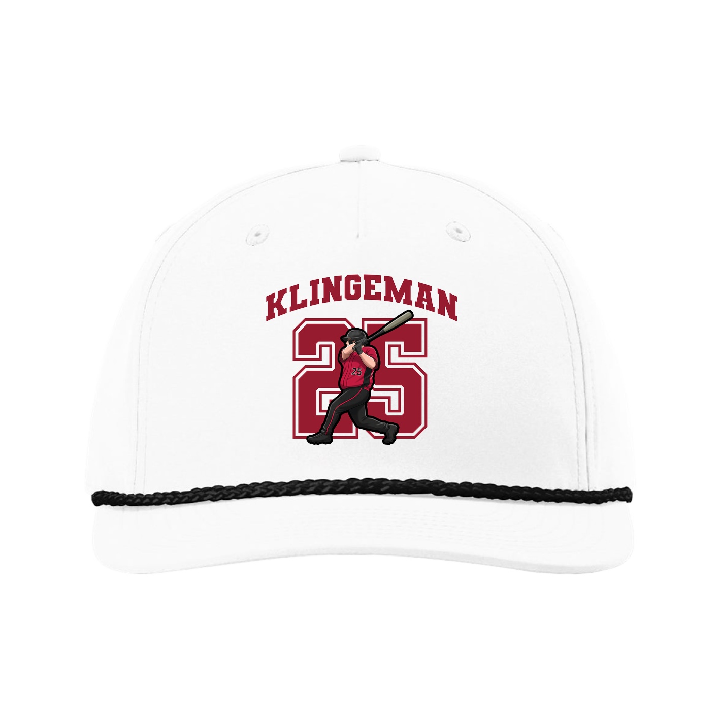 Five-Panel Classic Rope Cap — Number in White