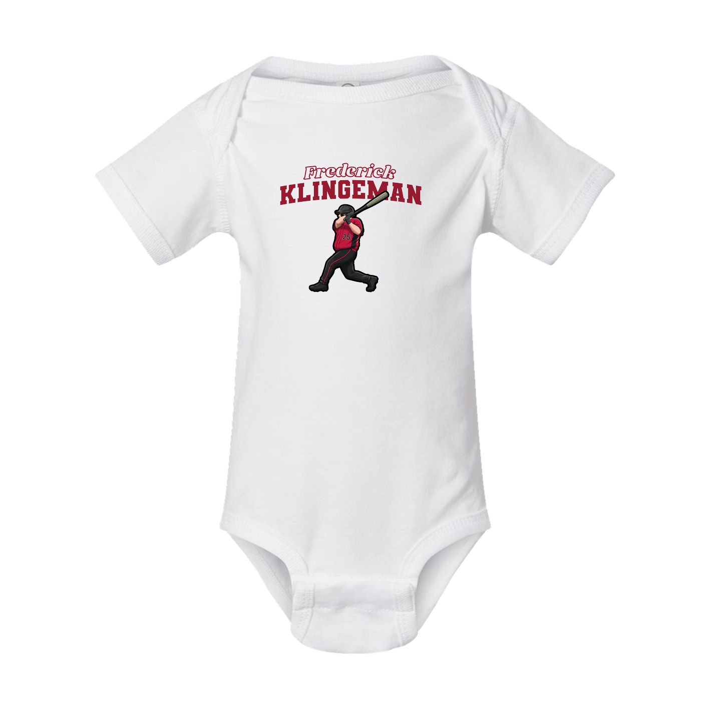 Baby Onesie — Name Arch in White