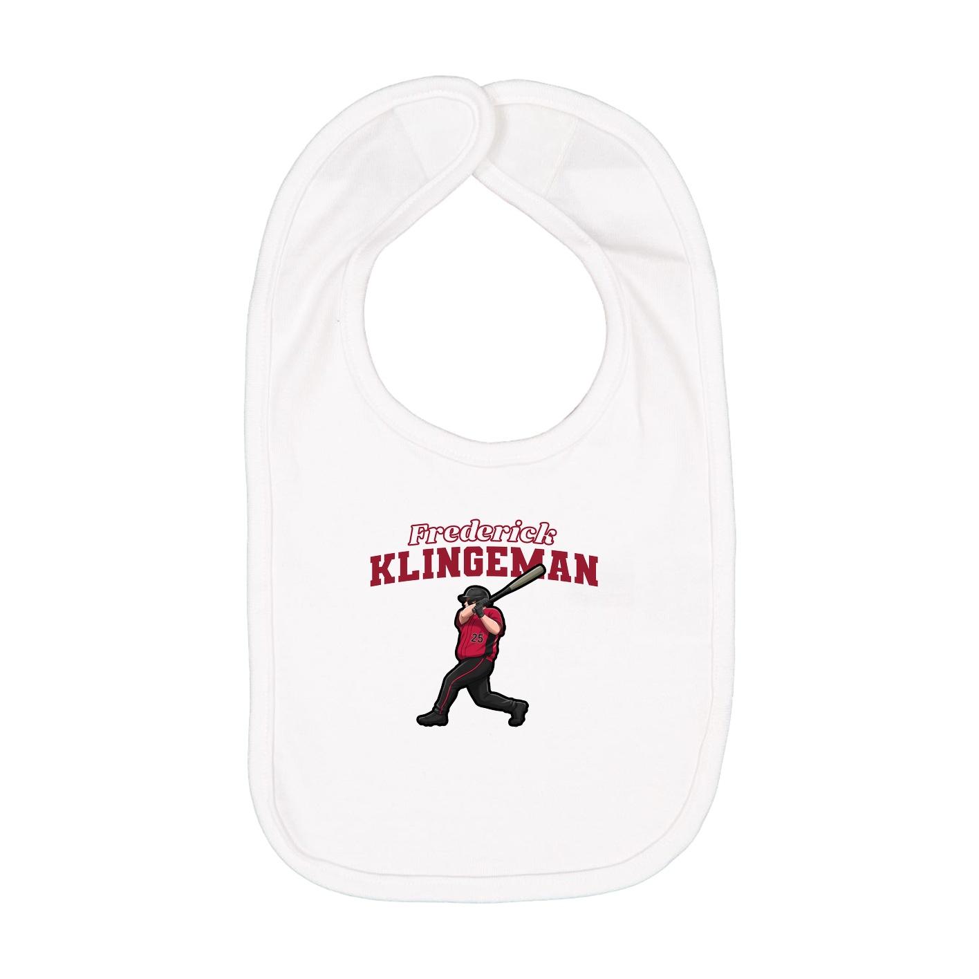 Infant Bib — Name Arch in White