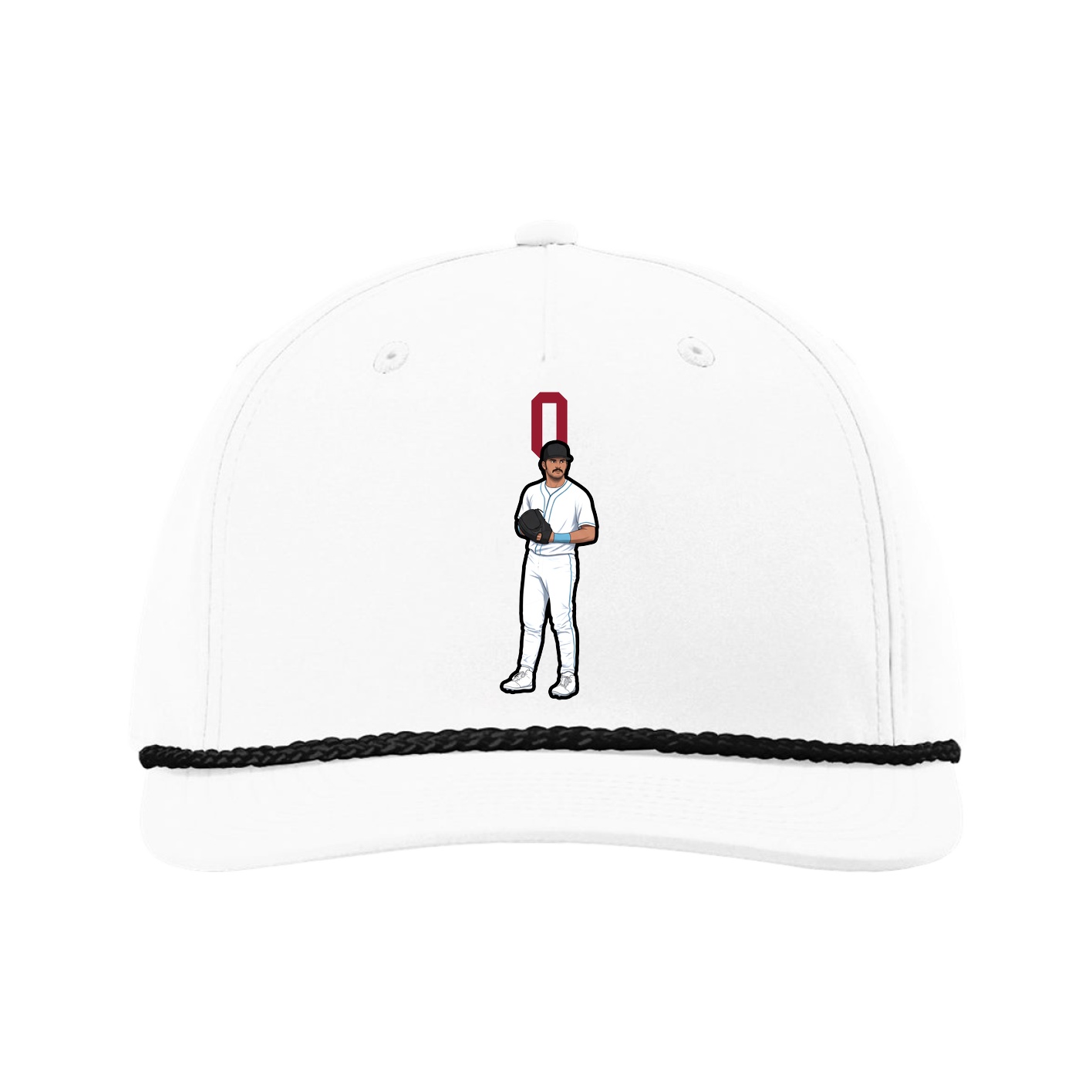 Five-Panel Classic Rope Cap — Number Top in White