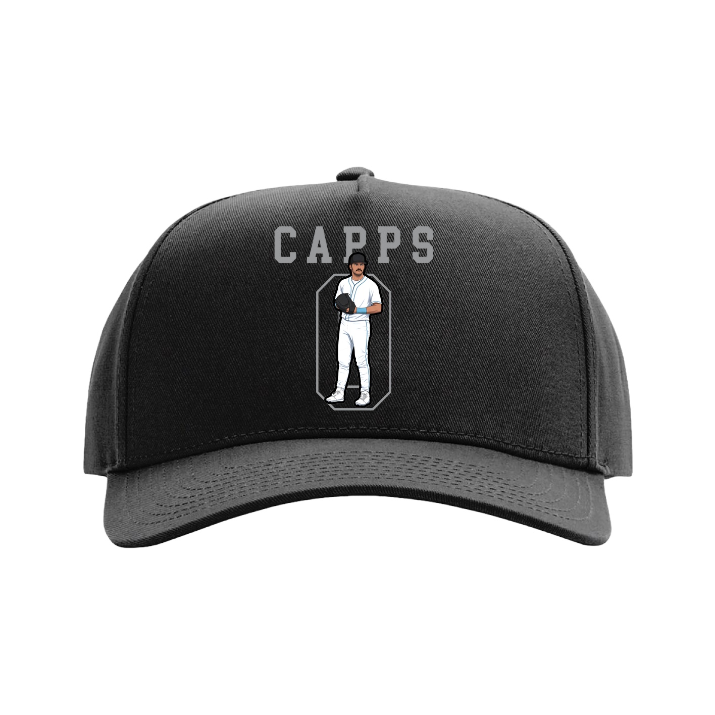 Full Fabric Five-Panel Champ Cap — Shirsey in Black