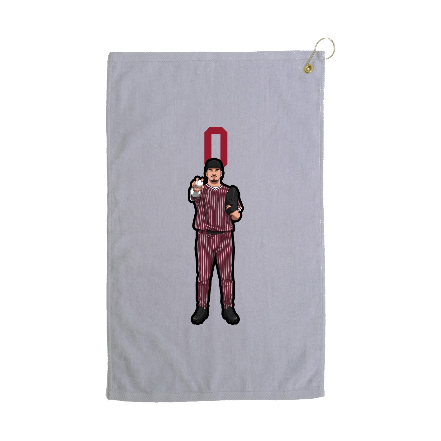 Golf Towel — Number Top in Grey