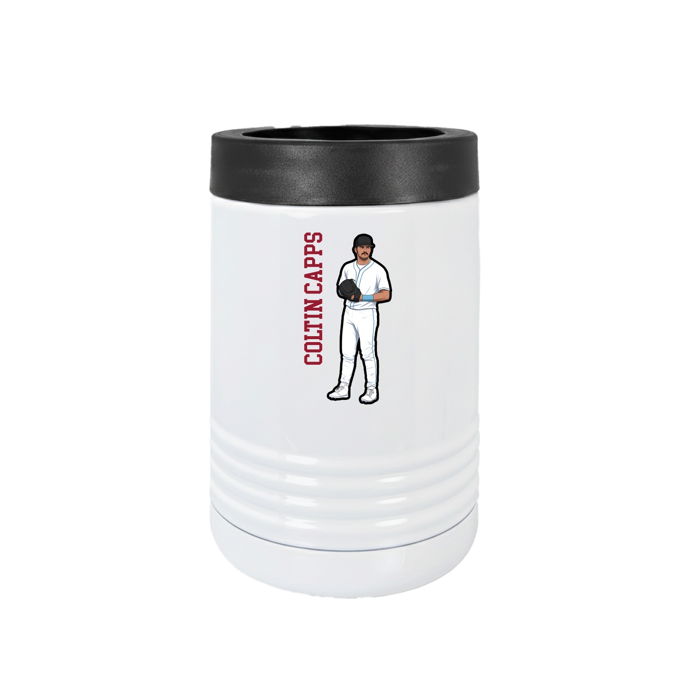 Beverage Holder — Name Vertical in White