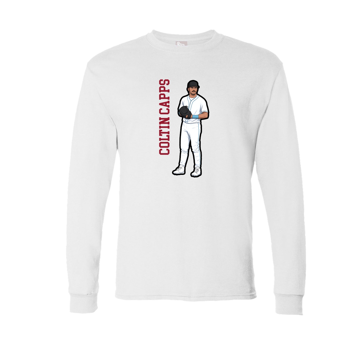 Long Sleeve Tee — Name Vertical in White