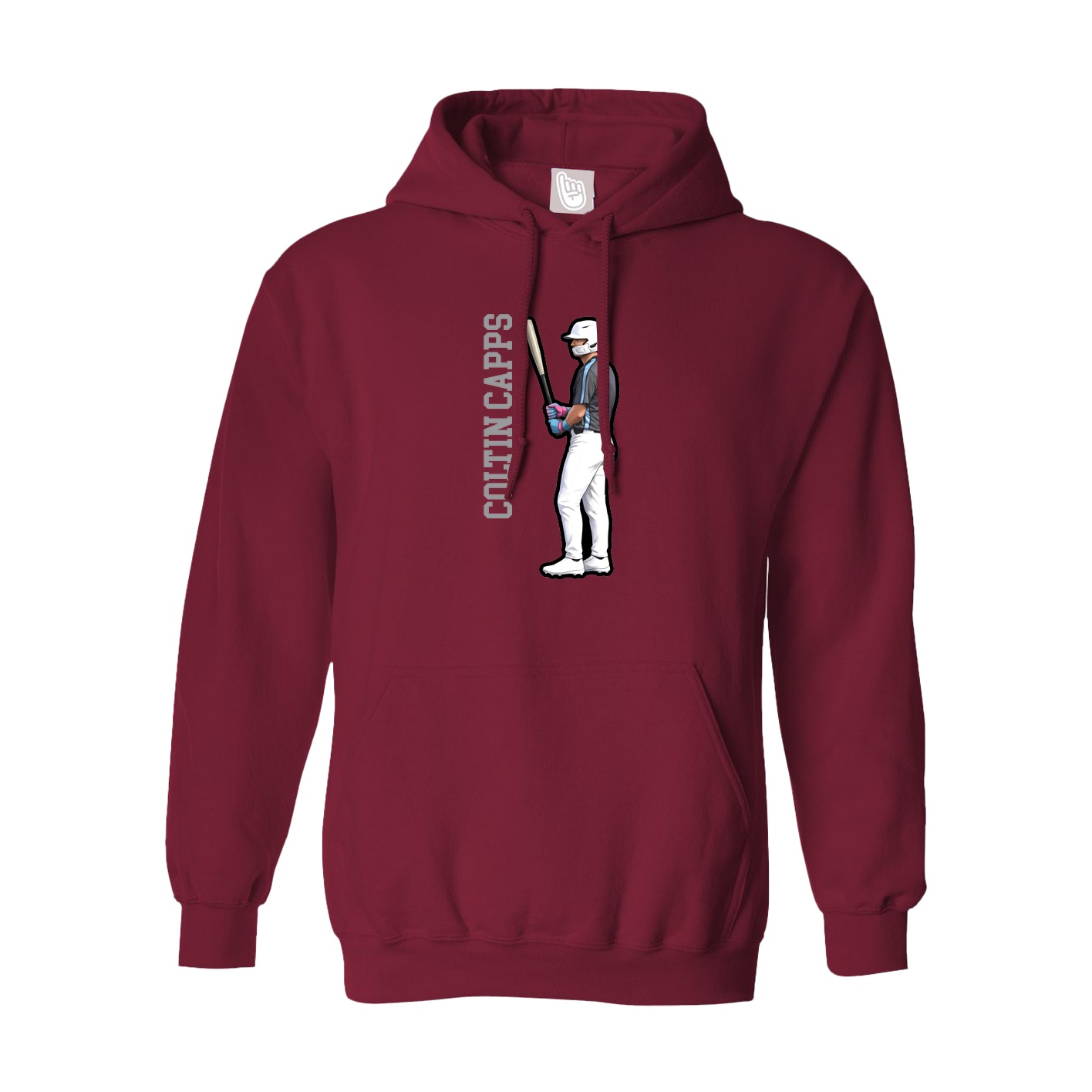 Hoodie — Name Vertical in Cardinal