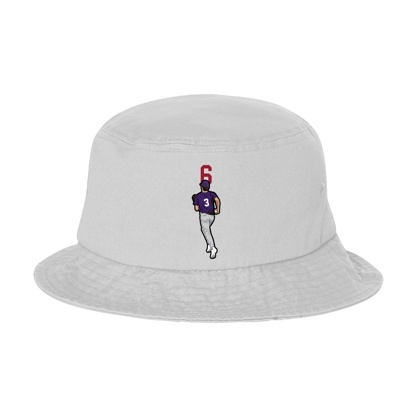 Bucket Cap — Number Top in White