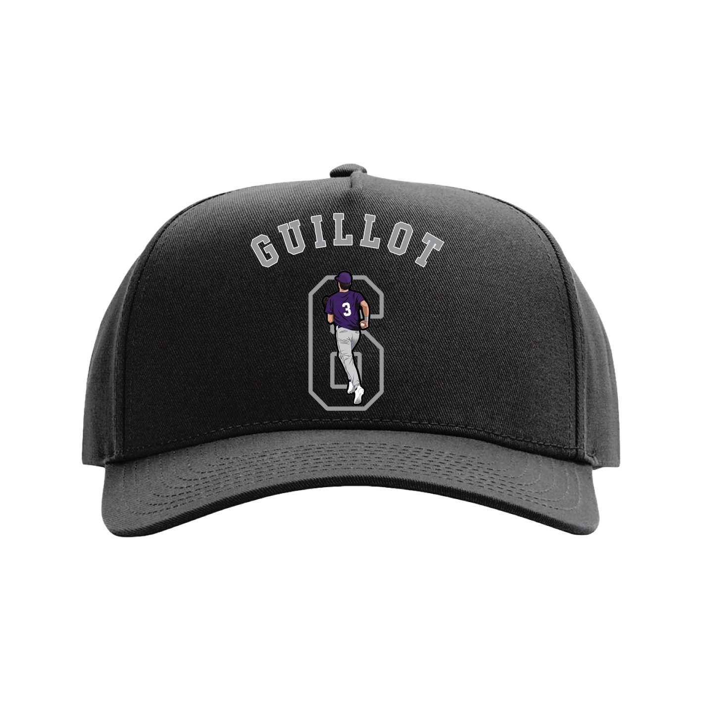 Full Fabric Five-Panel Champ Cap — Shirsey Arch in Black