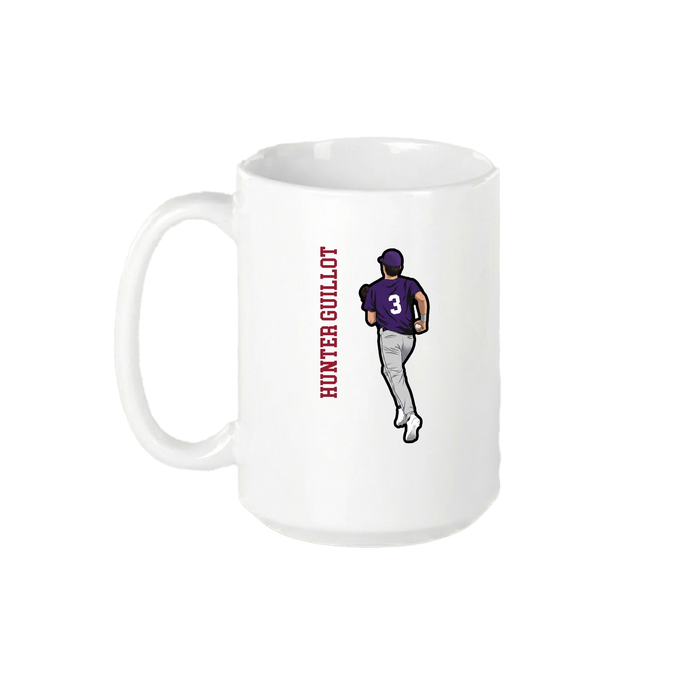 15oz Coffee Mug — Name Vertical in White