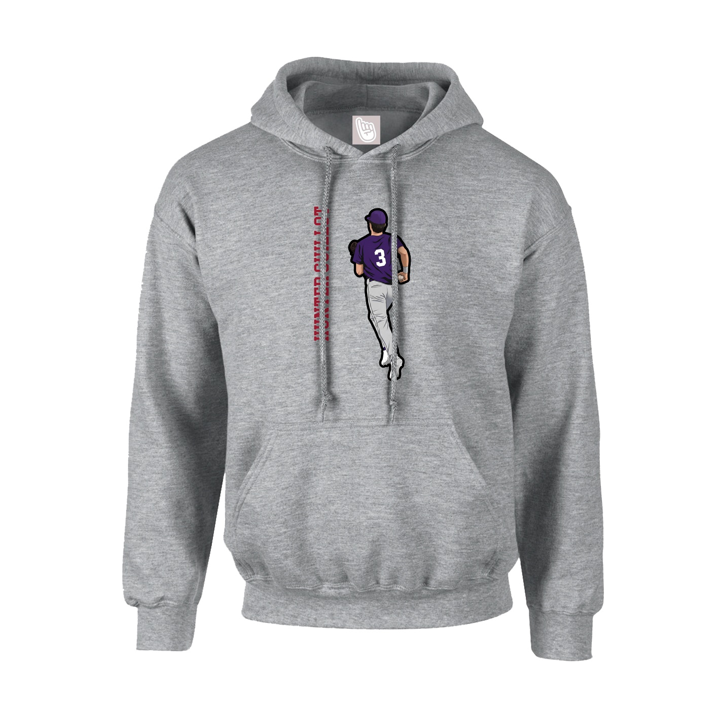 Hoodie — Name Vertical in Grey