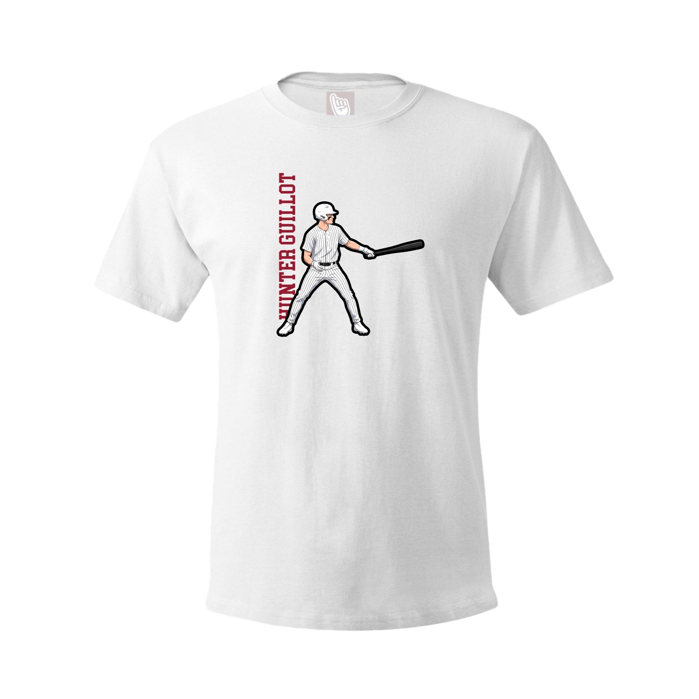 Tee — Name Vertical in White