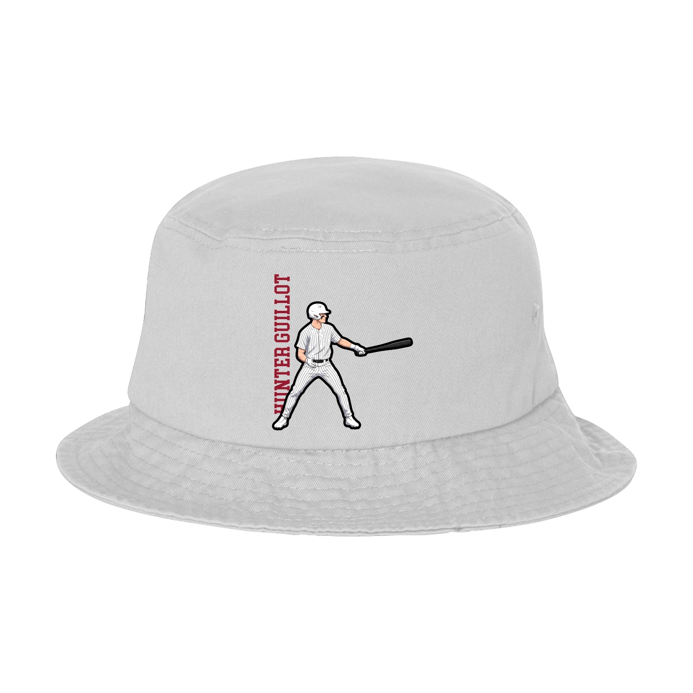 Bucket Cap — Name Vertical in White
