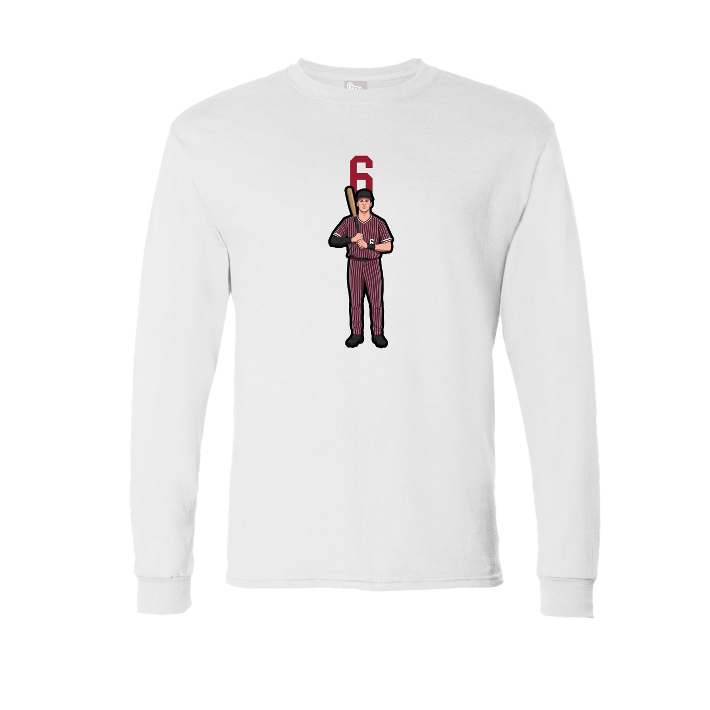 Long Sleeve Tee — Number Top in White