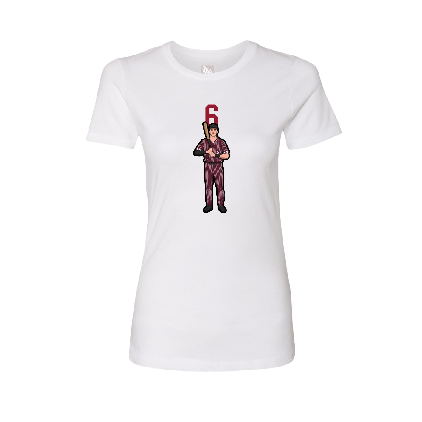 Womens Tee — Number Top in White