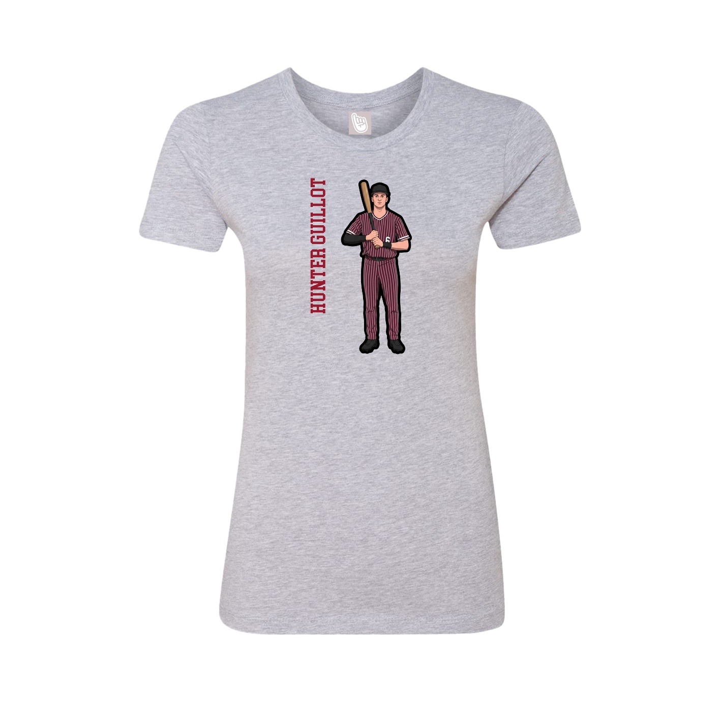 Womens Tee — Name Vertical in Grey