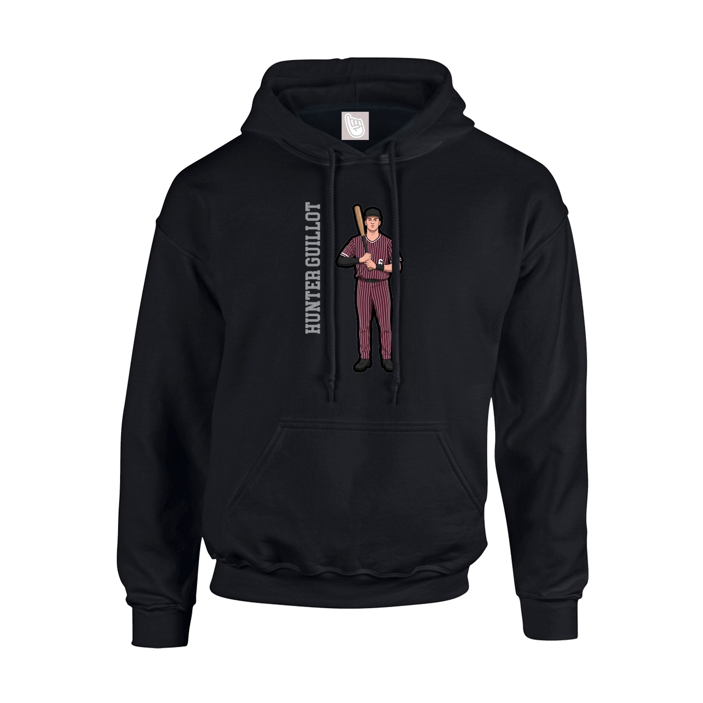 Hoodie — Name Vertical in Black