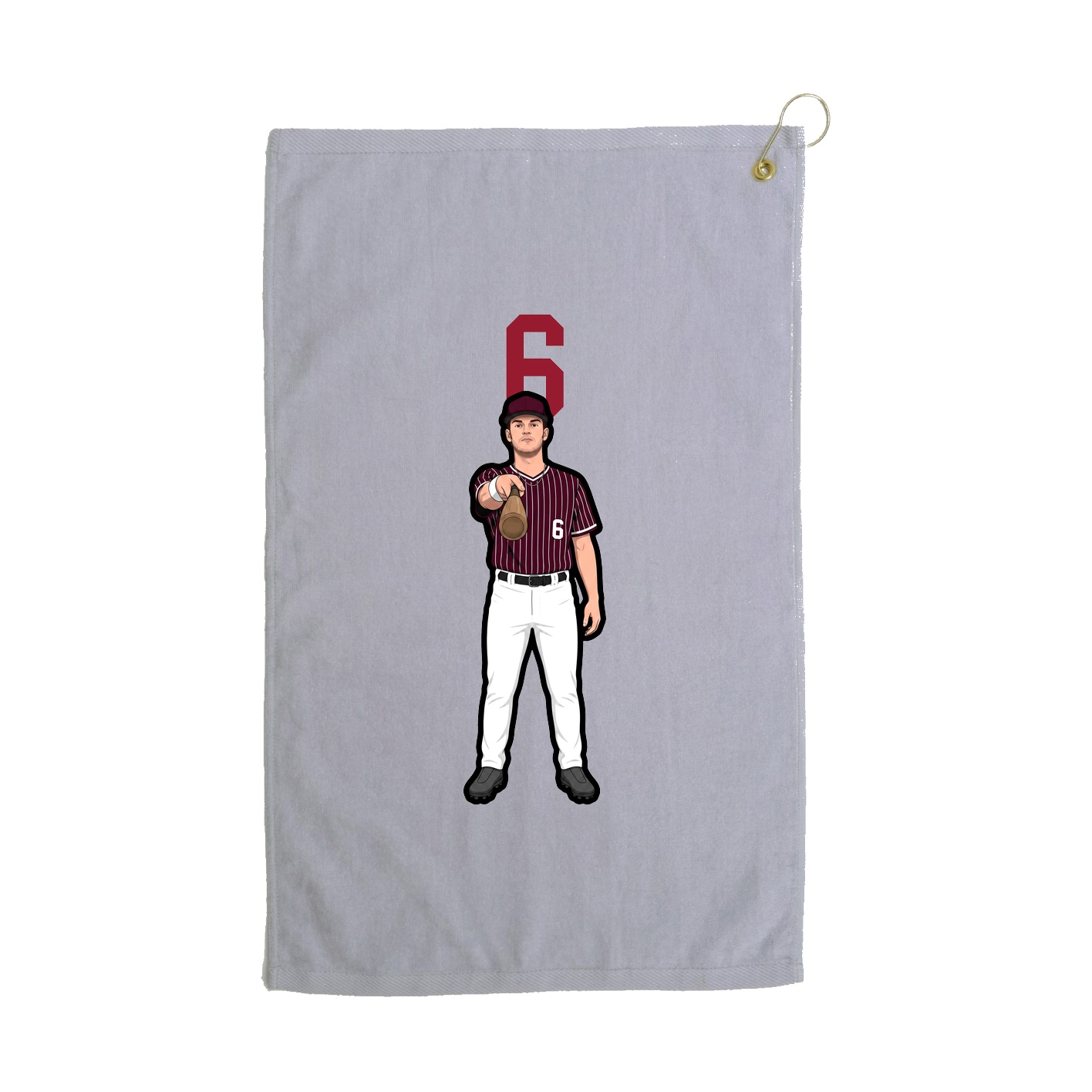 Golf Towel — Number Top in Grey
