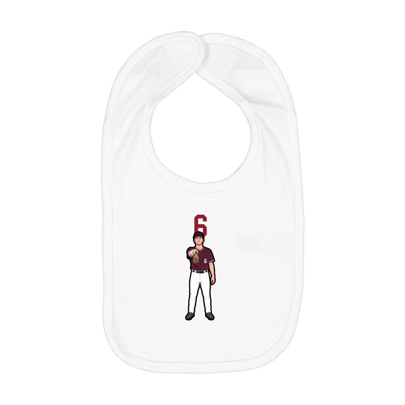 Infant Bib — Number Top in White