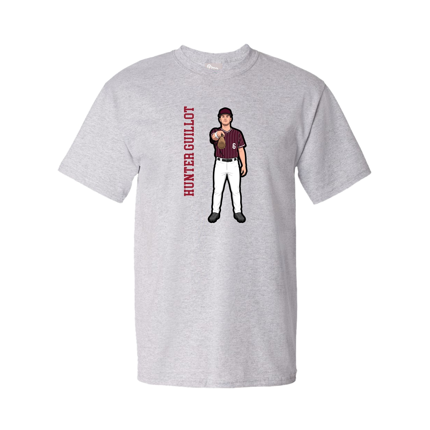Youth Tee — Name Vertical in Grey