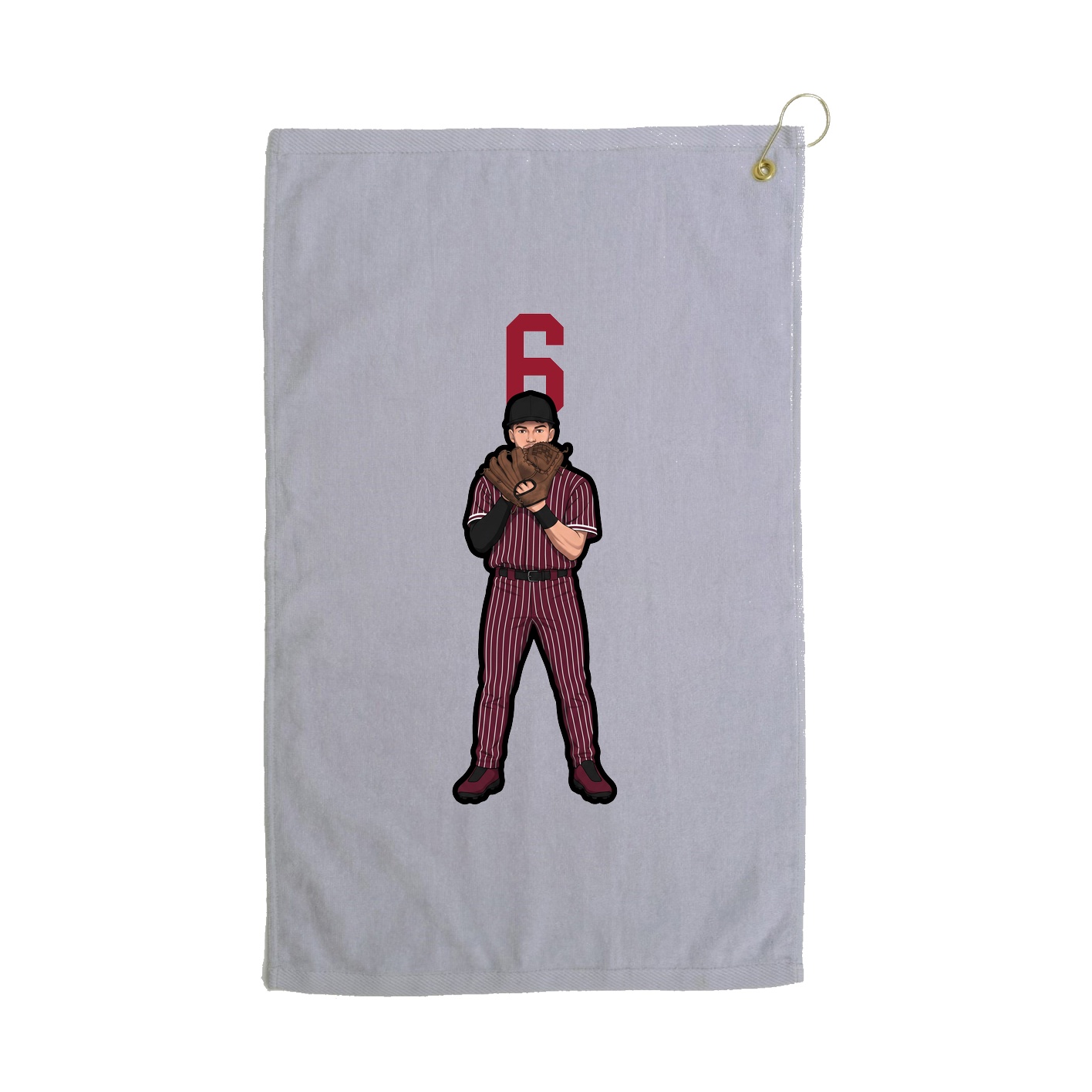 Golf Towel — Number Top in Grey