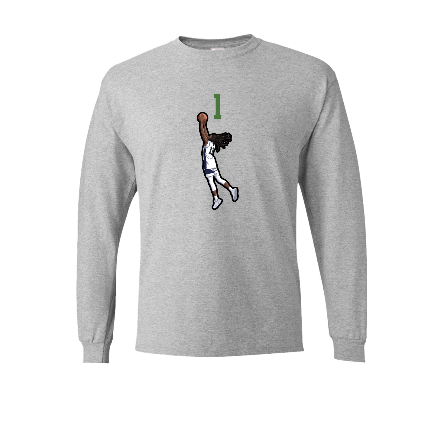 Long Sleeve Tee — Number Top in Grey