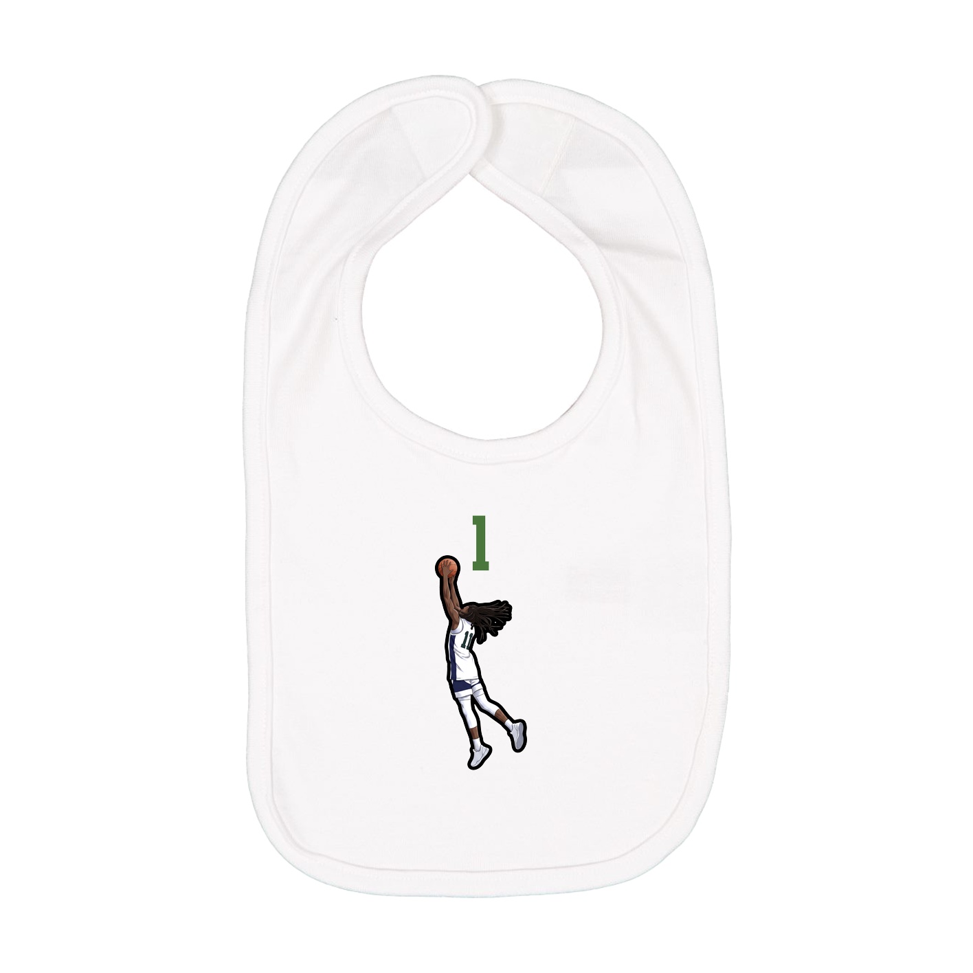 Infant Bib — Number Top in White