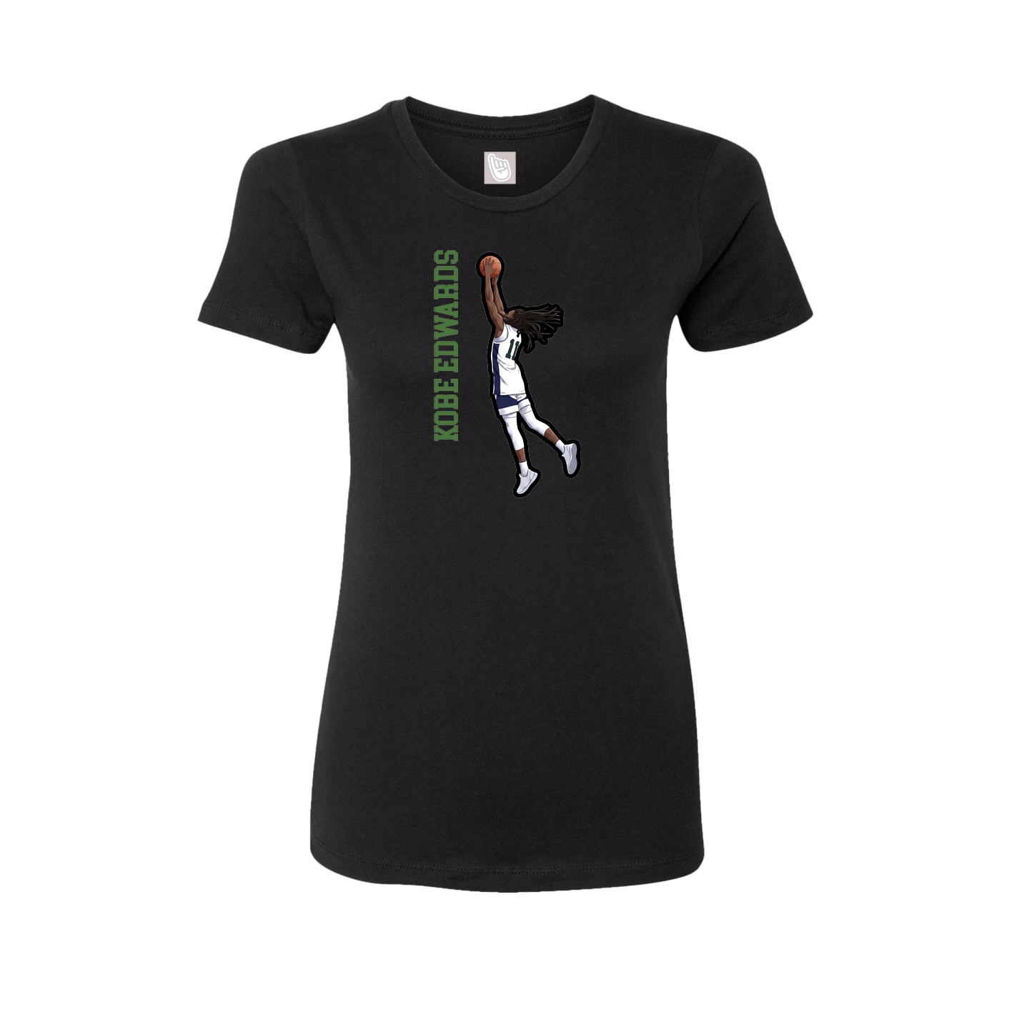 Womens Tee — Name Vertical in Black