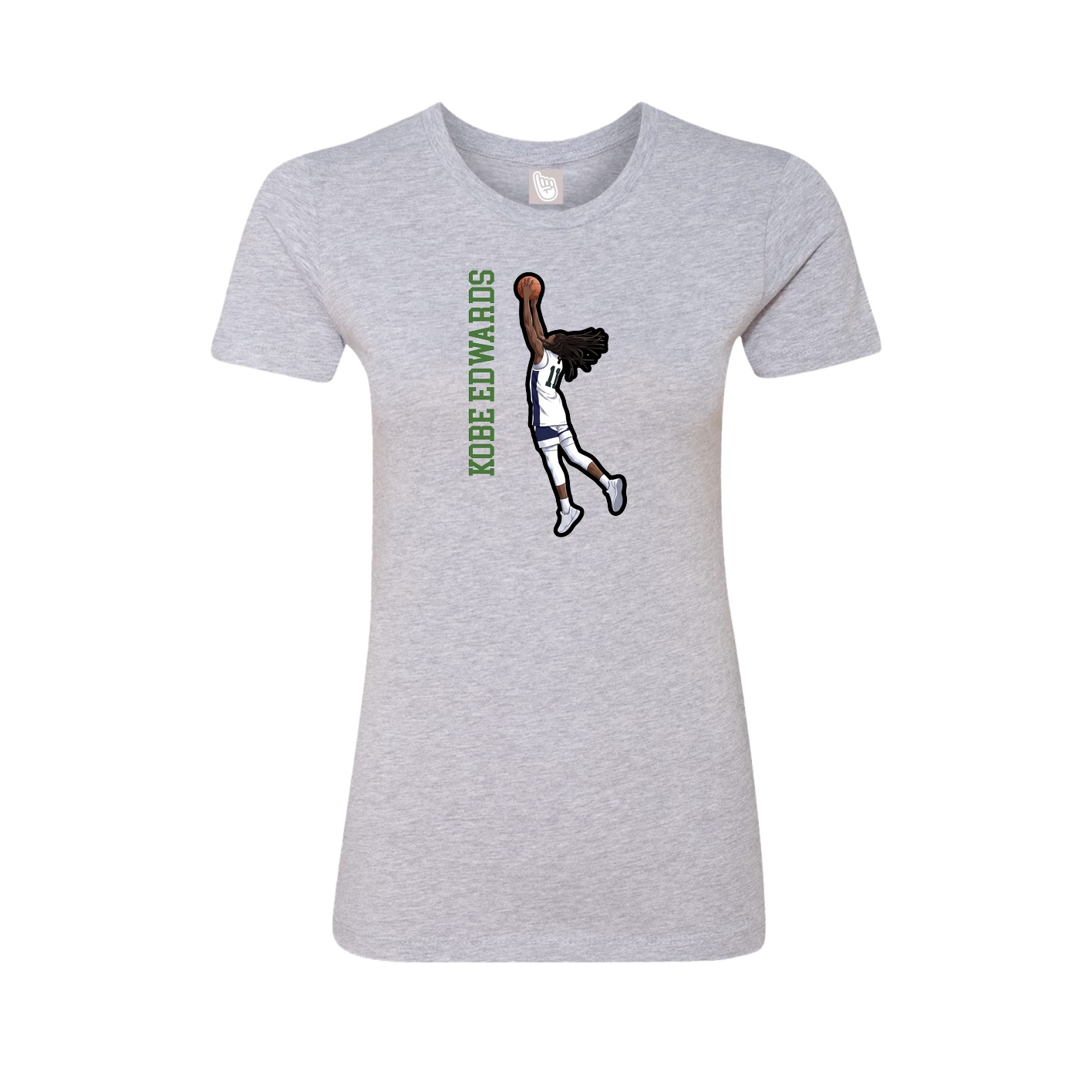 Womens Tee — Name Vertical in Grey