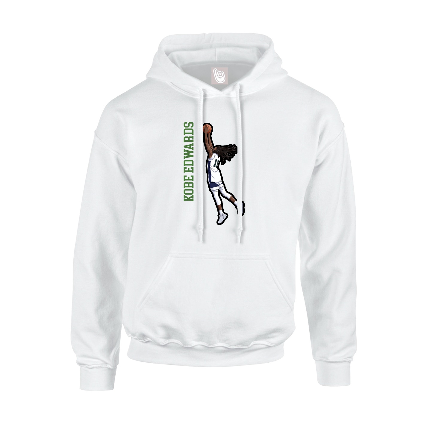 Youth Hoodie — Name Vertical in White