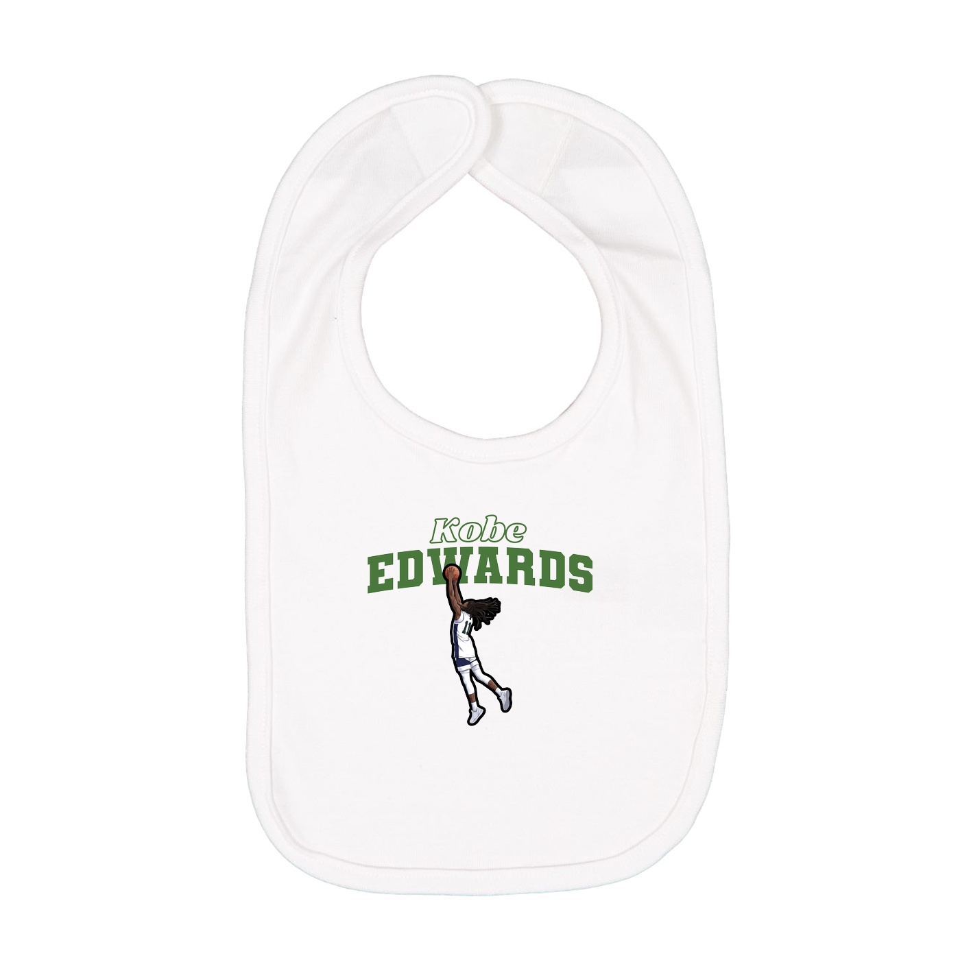 Infant Bib — Name Arch in White