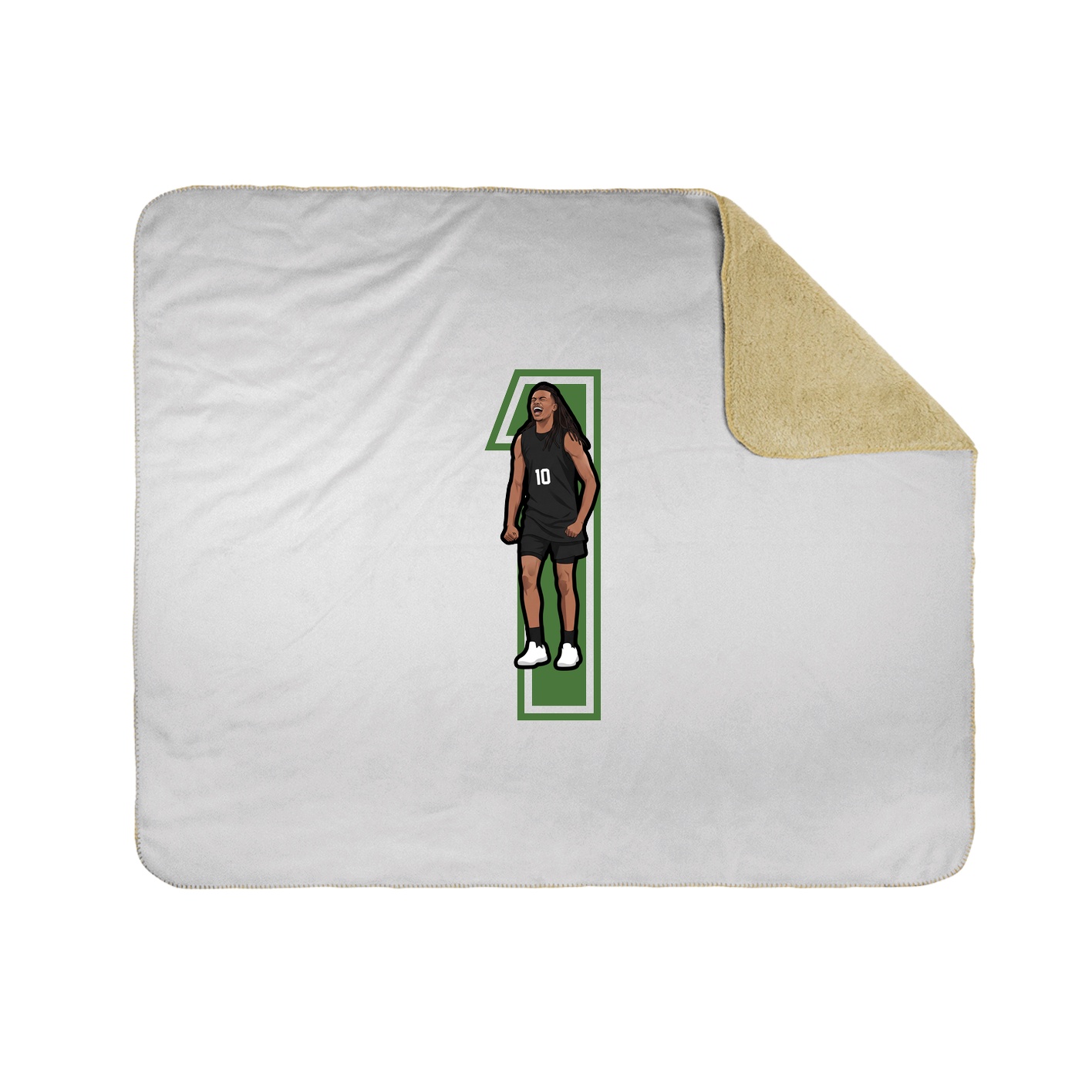 Throw Blanket — Number in White