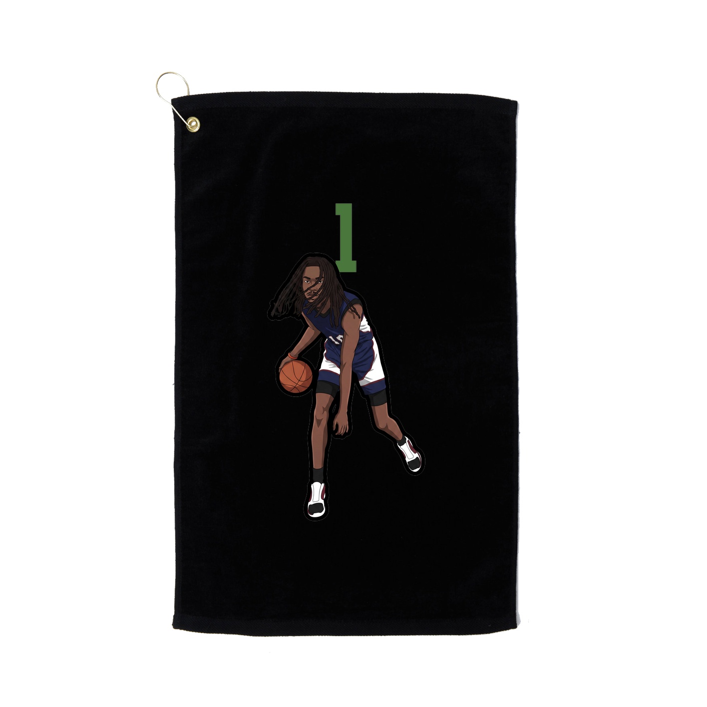 Golf Towel — Number Top in Black
