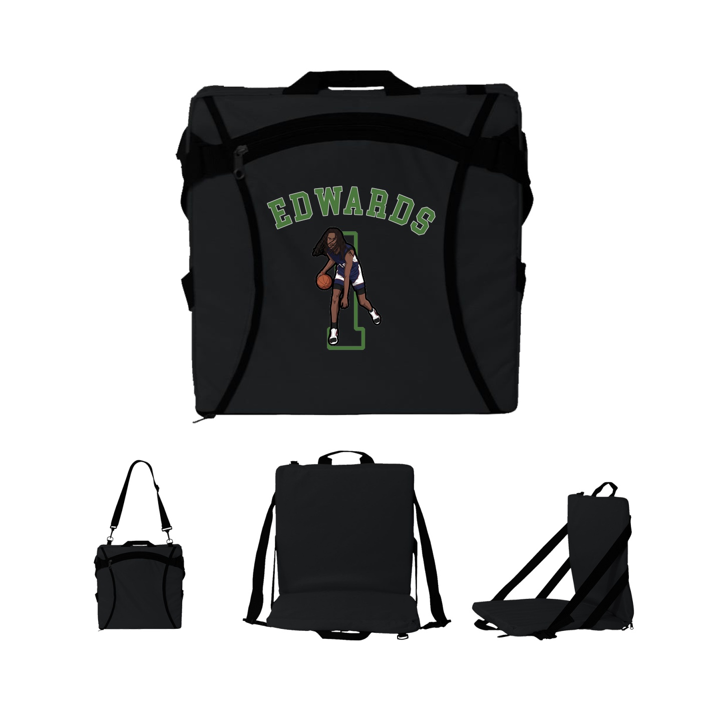 Folding Stadium Seat — Shirsey Arch in Black
