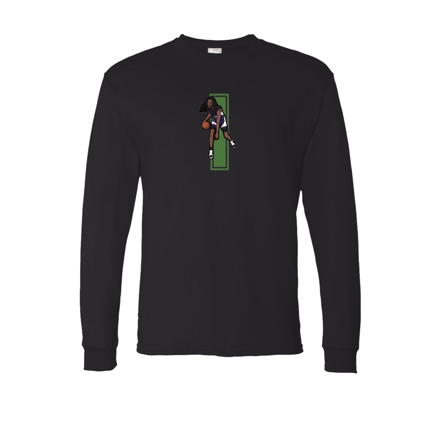 Long Sleeve Tee — Number in Black