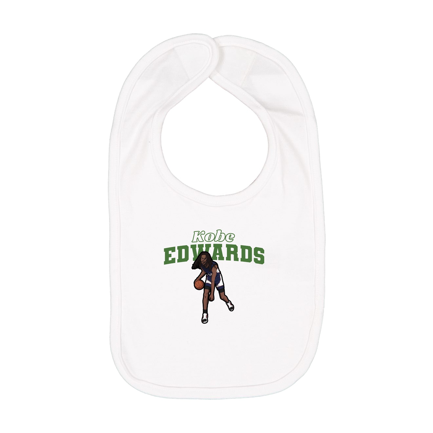 Infant Bib — Name Arch in White