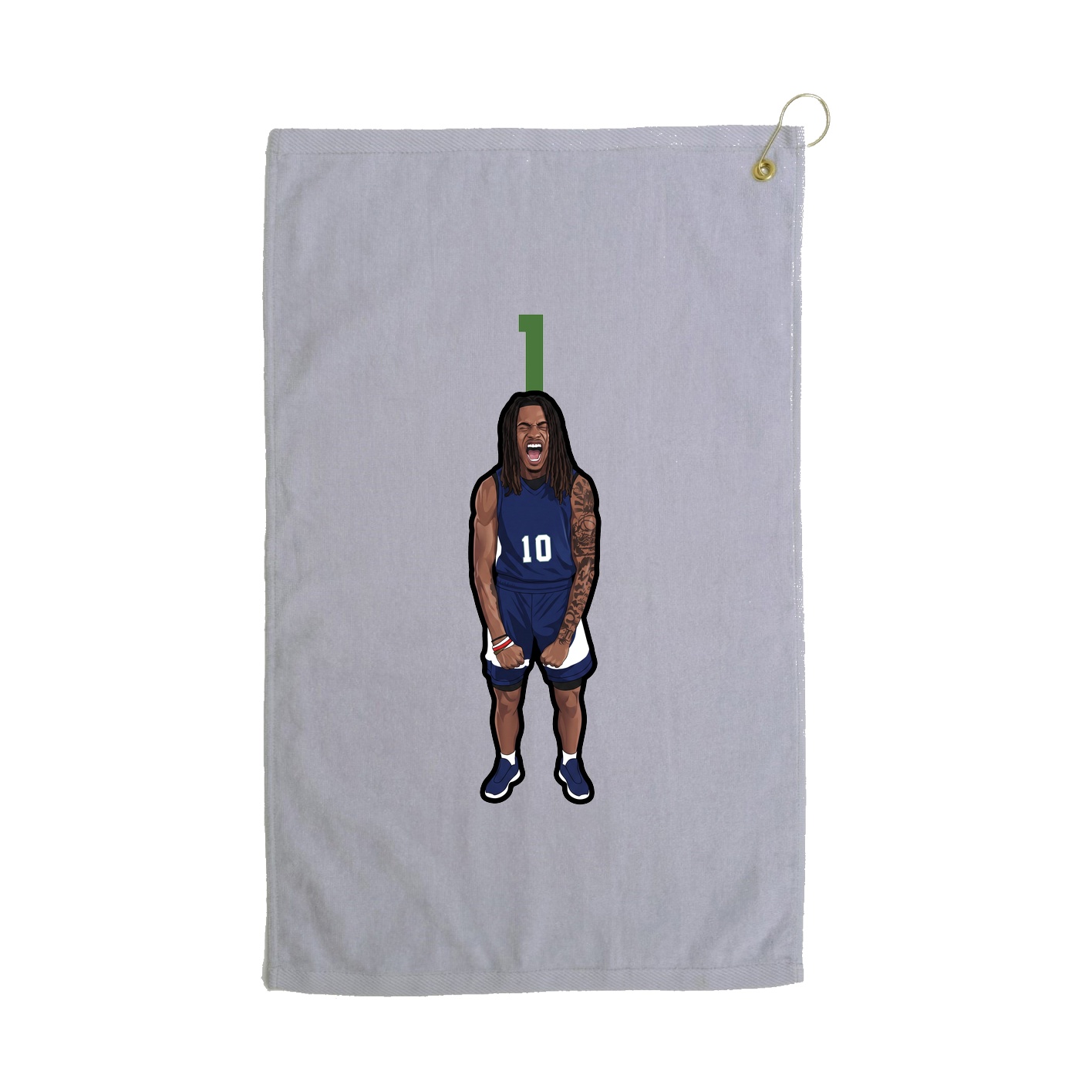 Golf Towel — Number Top in Grey