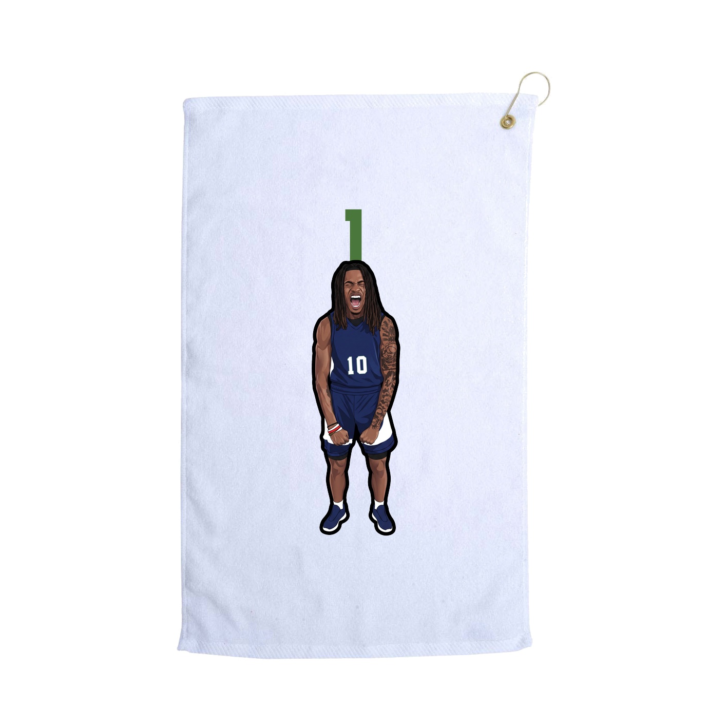 Golf Towel — Number Top in White