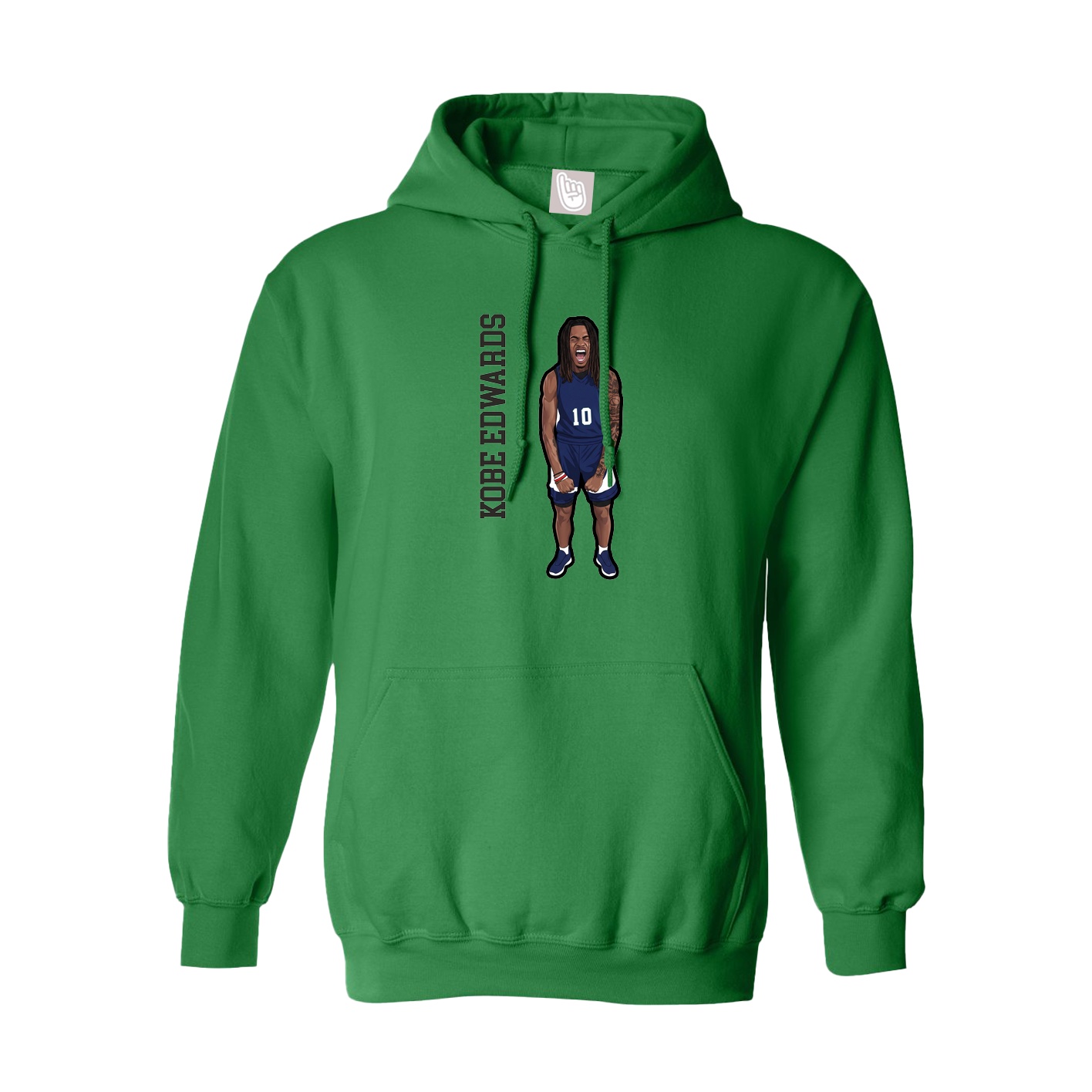 Youth Hoodie — Name Vertical in Green