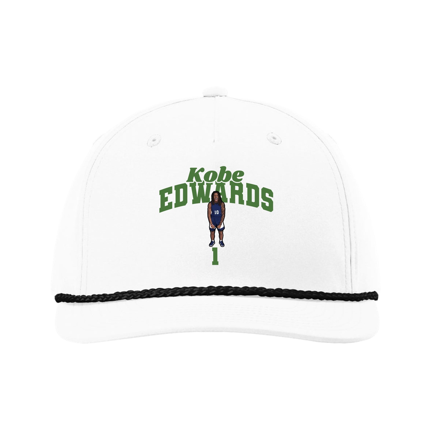 Five-Panel Classic Rope Cap — Signature Arch in White