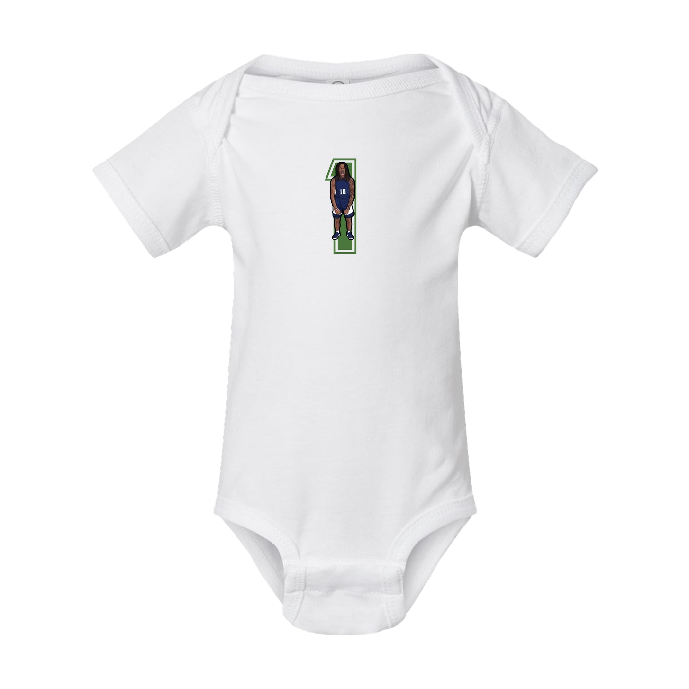 Baby Onesie — Number in White