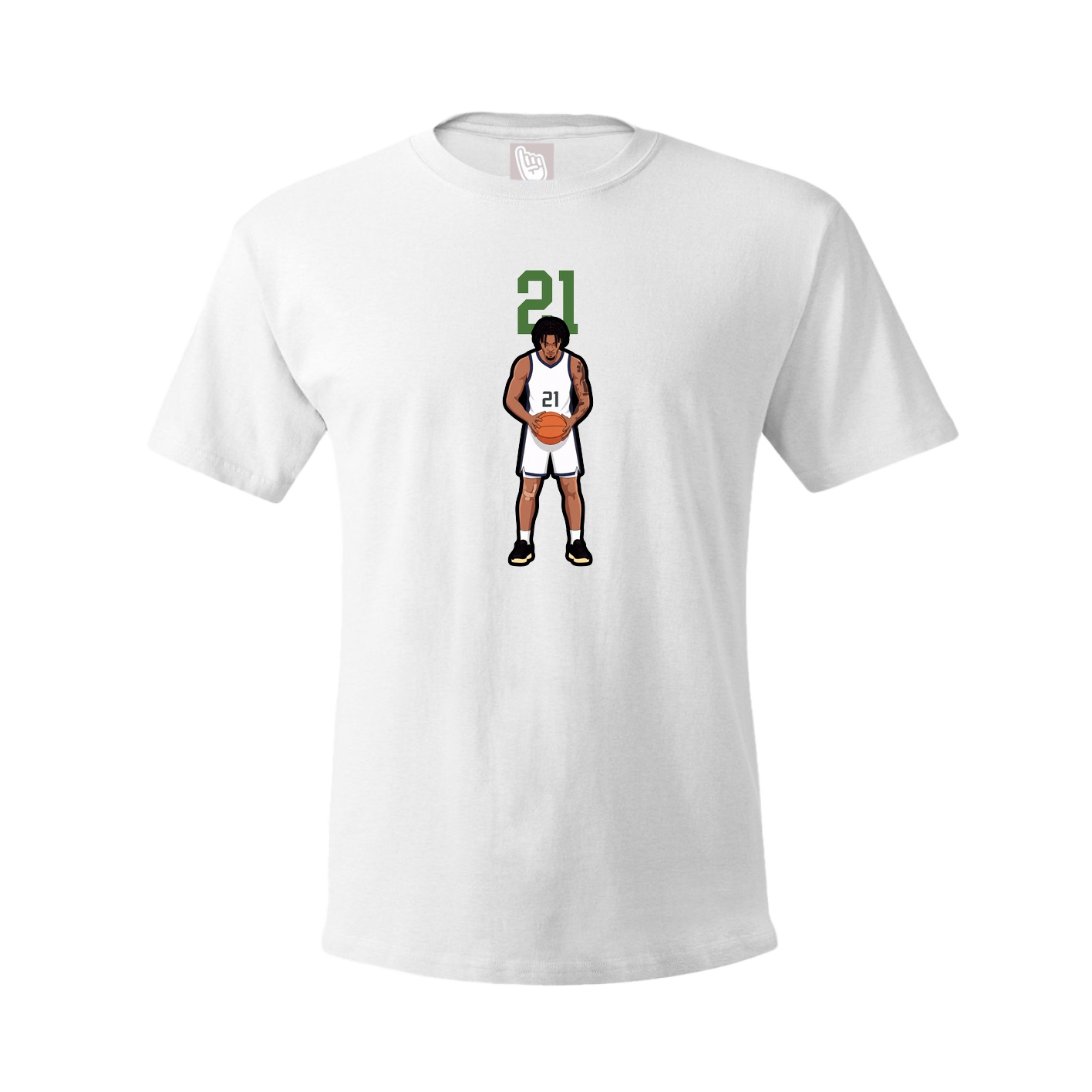 Youth Tee — Number Top in White