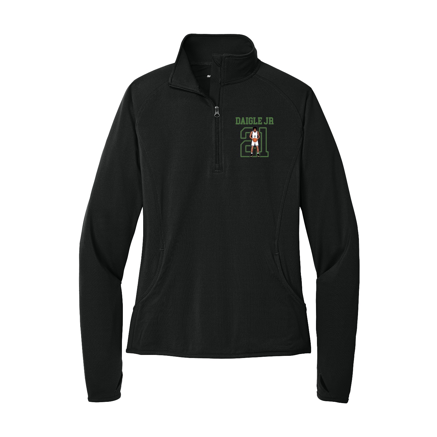 Women's Q-Zip Pullover — Shirsey in Black