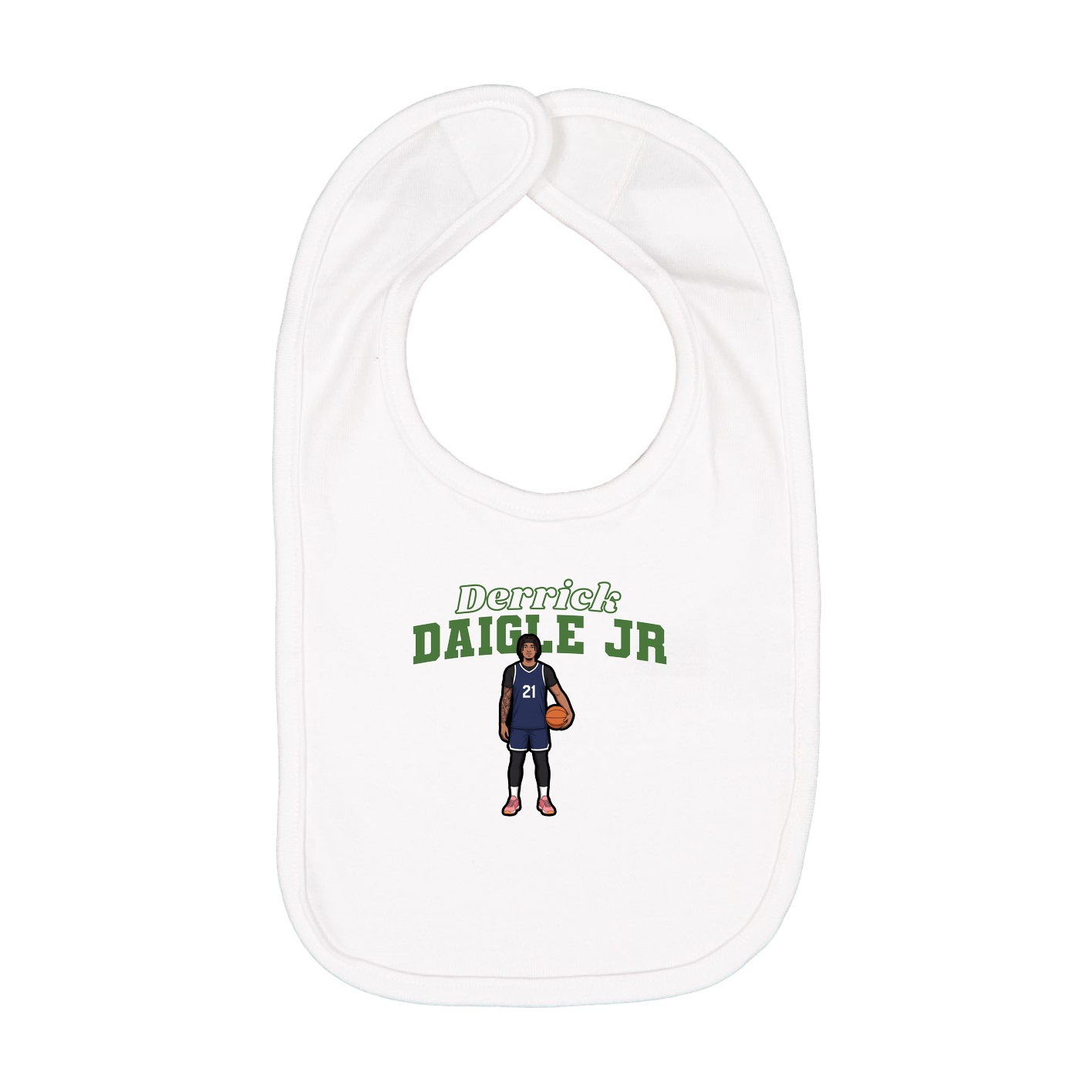 Infant Bib — Name Arch in White