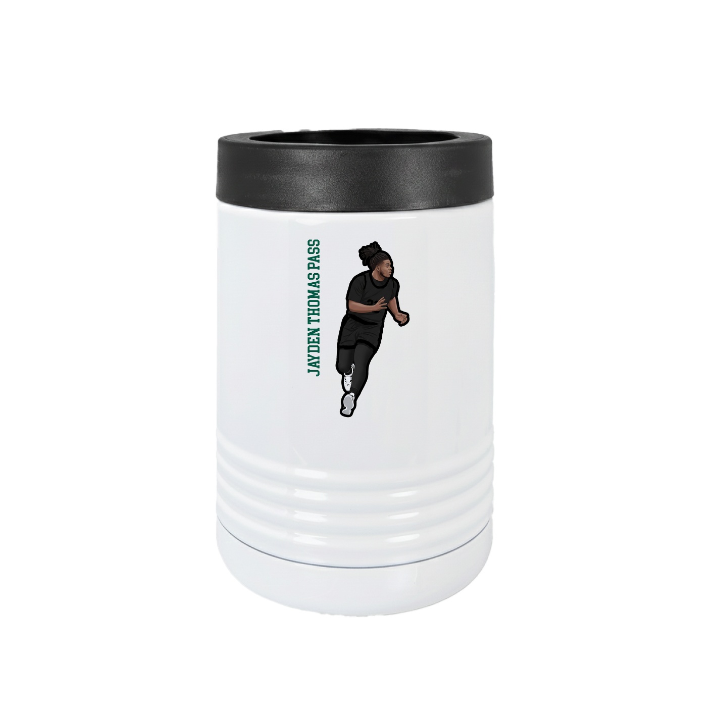 Beverage Holder — Name Vertical in White