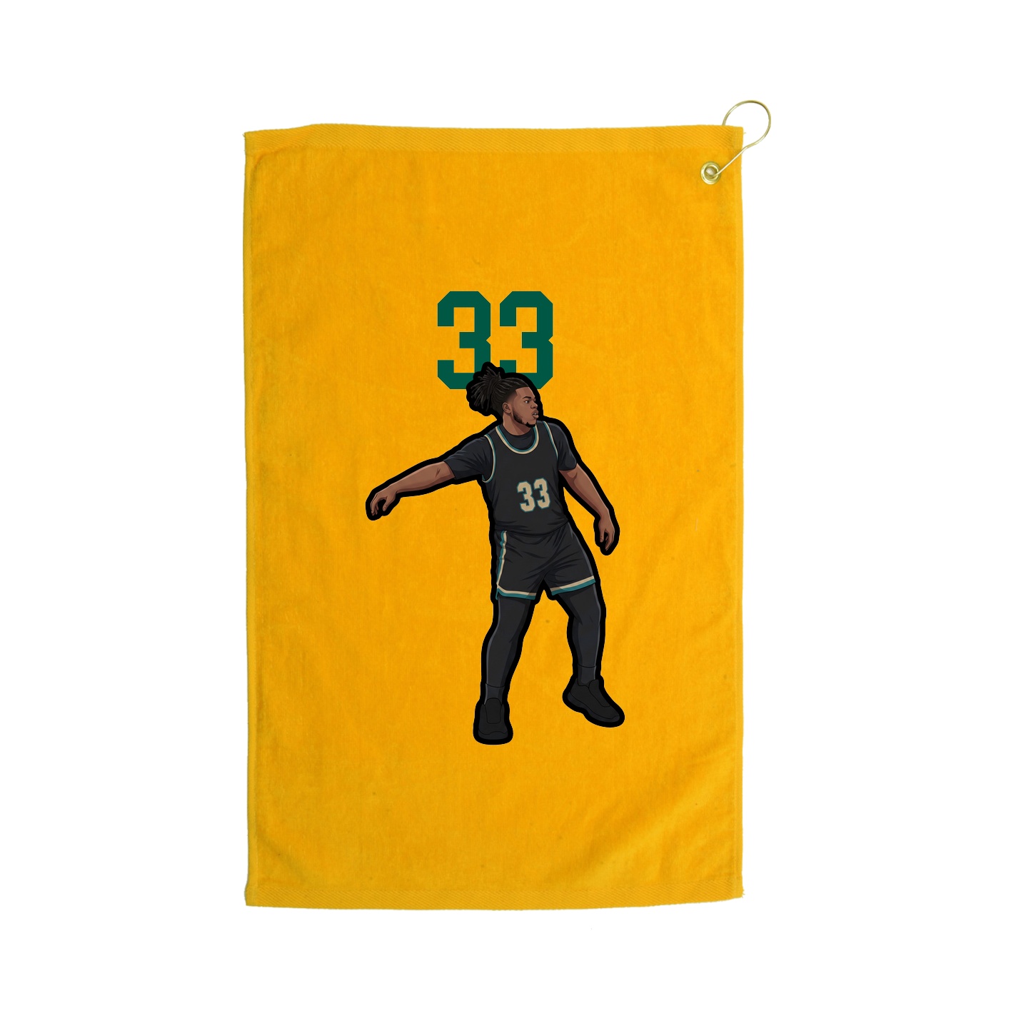 Golf Towel — Number Top in Gold