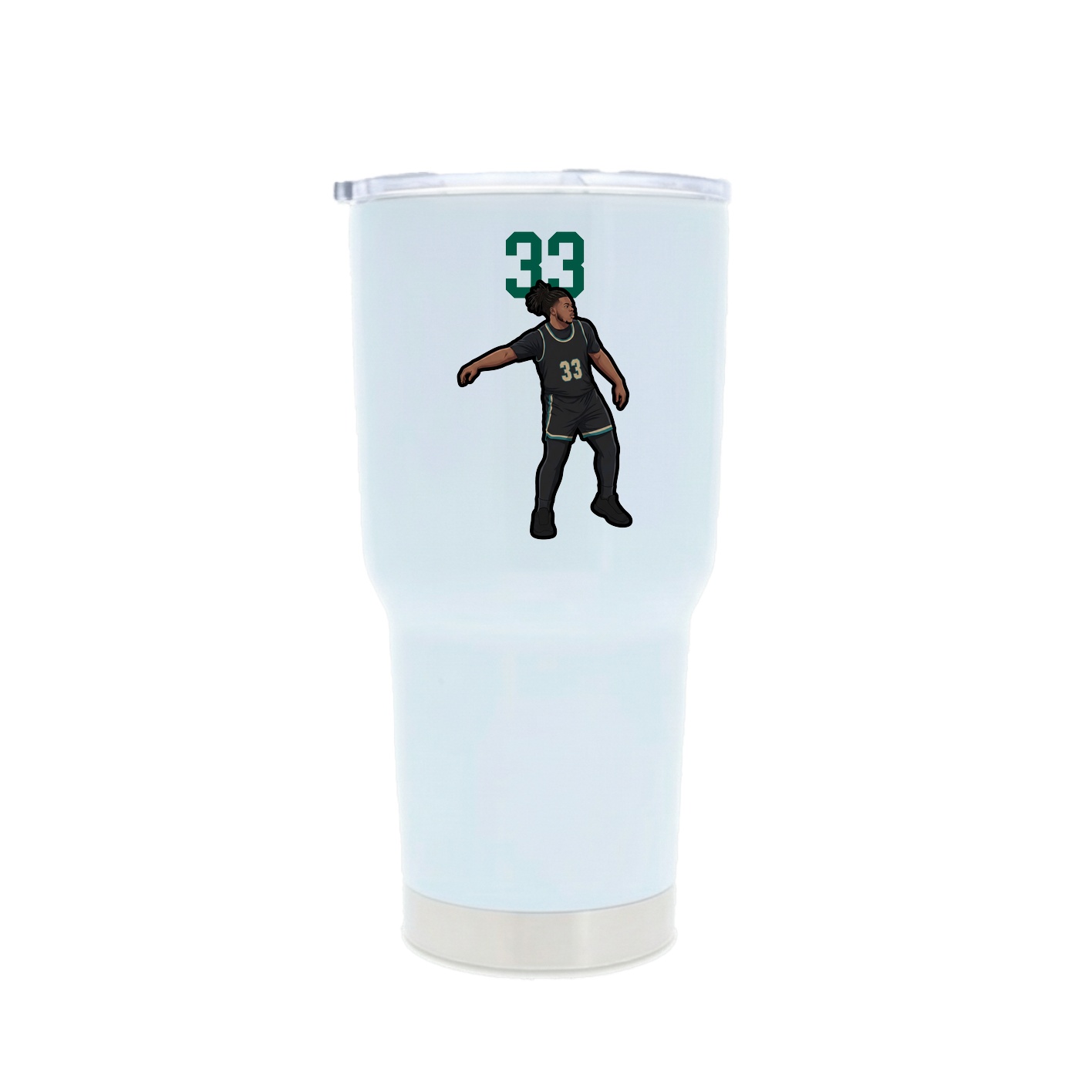 30oz Stainless Steel Tumbler — Number Top in White