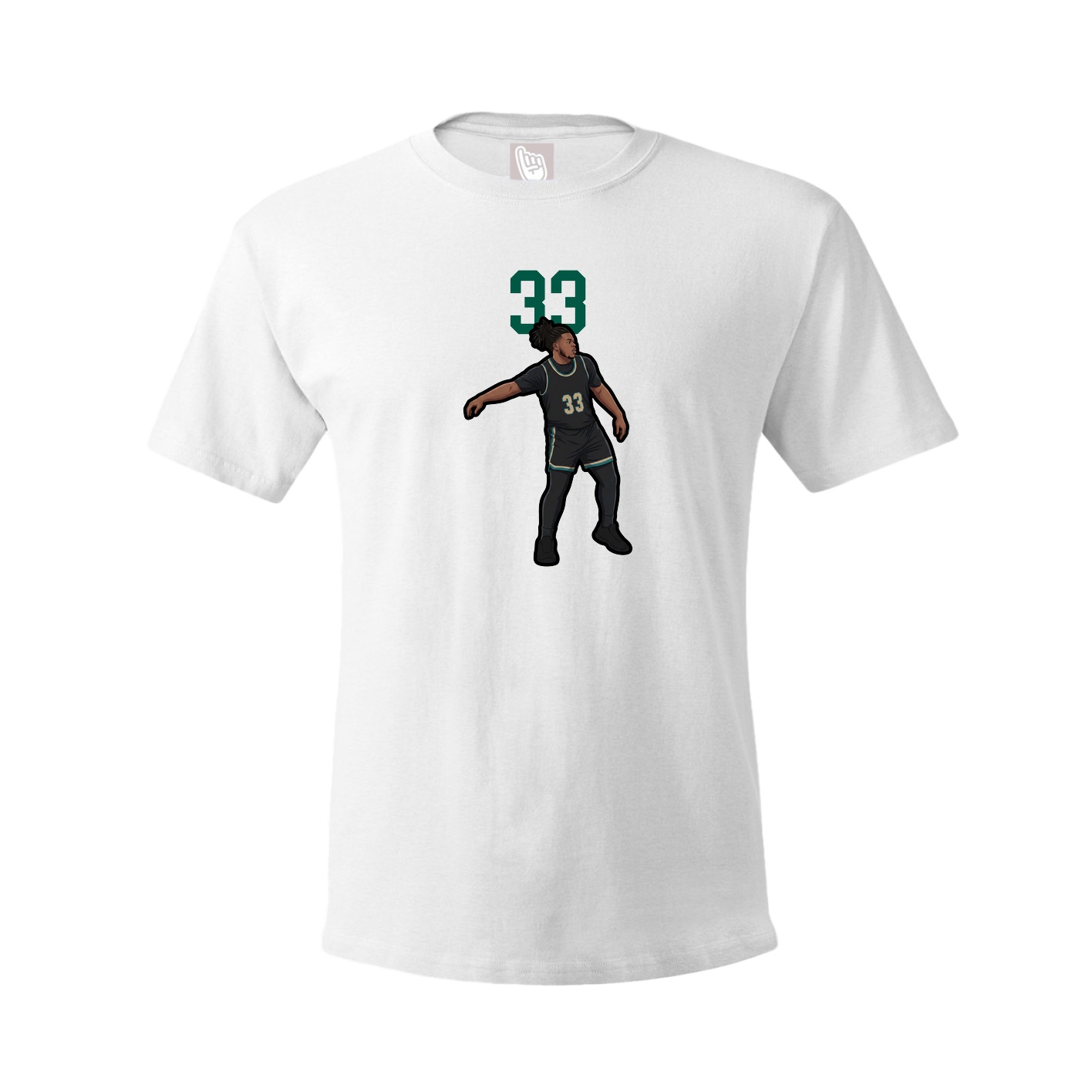 Youth Tee — Number Top in White